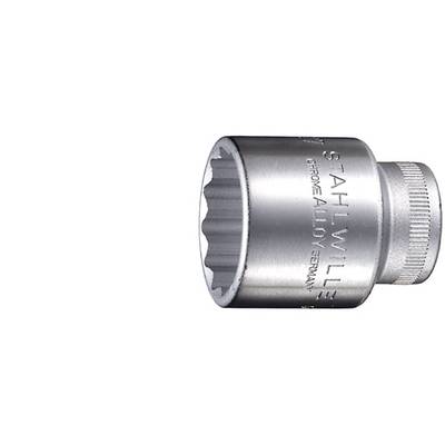 Metal socket with the inscription 'STAHLWILLE CHROME ALLOY GERMANY', used for screw-related work.