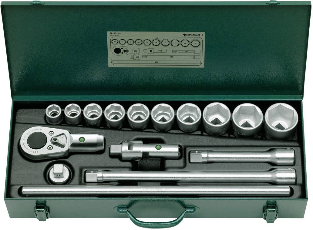 Stahlwille 55/10/6 Bit set Metric 3/4 (20 mm) 16-piece 96050104
