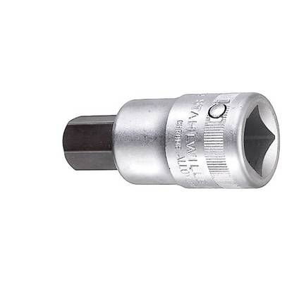 Socket drive made from chrome alloy with hexagonal drive and knurled handle.