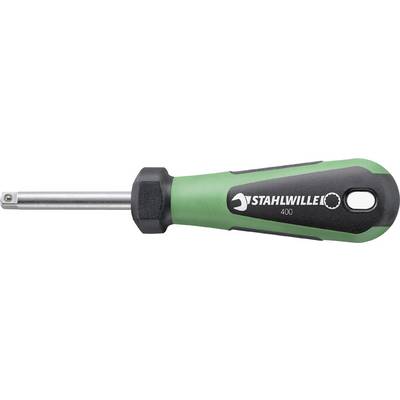 Screwdriver with green and black handle and metal head, brand 'Stahlwille', model number 400.
