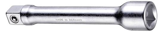 Silver extension bar for socket wrenches with 'Made in Germany' engraving. Suitable for hand tools to extend socket spanners.