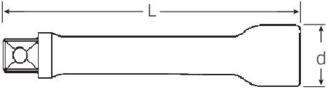 Technical drawing of a cylindrical tool with marked lengths 'L' and diameter 'd'.