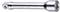 A silver metal extension piece, marked with 'MADE IN GERMANY', for connecting tools, lies on a white background.