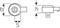 Technical drawing of a cylindrical sensor with dimensions D, S and H. Front view on the left, side view on the right.