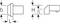 A black and white technical drawing of two different components with arrows and dimensional annotations.