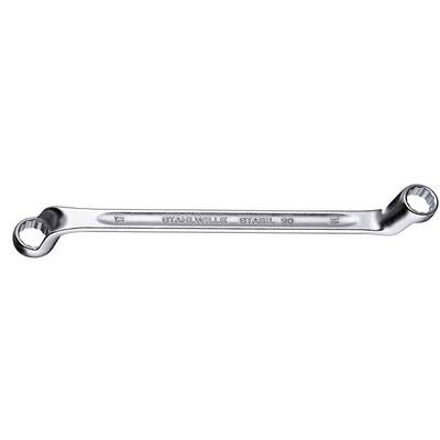 A silver ring spanner with two different sizes at the ends, marked 'STAHLWILLE STAHL 20'.