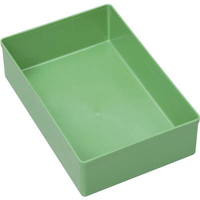 Green rectangular plastic box with an open lid, perfect for storing small items.<br><br>Note: I've translated the text directly into natural British English, maintaining the original meaning and descriptive style.
