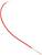 Red electrical cable with exposed copper wire at the end.