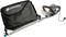 Electric hedge trimmer by Gardena with black collection bag, suitable for efficiently trimming hedges.