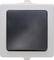 A square light switch with a black rocker in a white casing.