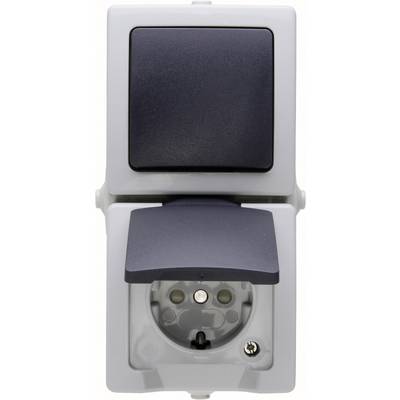 Image of Kopp 138556008 Wet room switch product range Circuit breaker, Toggle switch, PG socket (+ lid) Nautic Grey