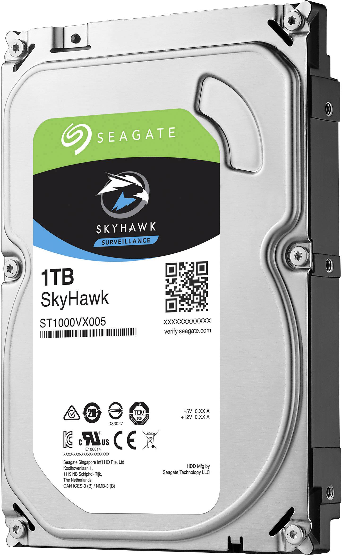 Seagate SkyHawk™ 1 TB 3.5" (8.9 cm) internal HDD SATA III ST1000VX005 Bulk-1