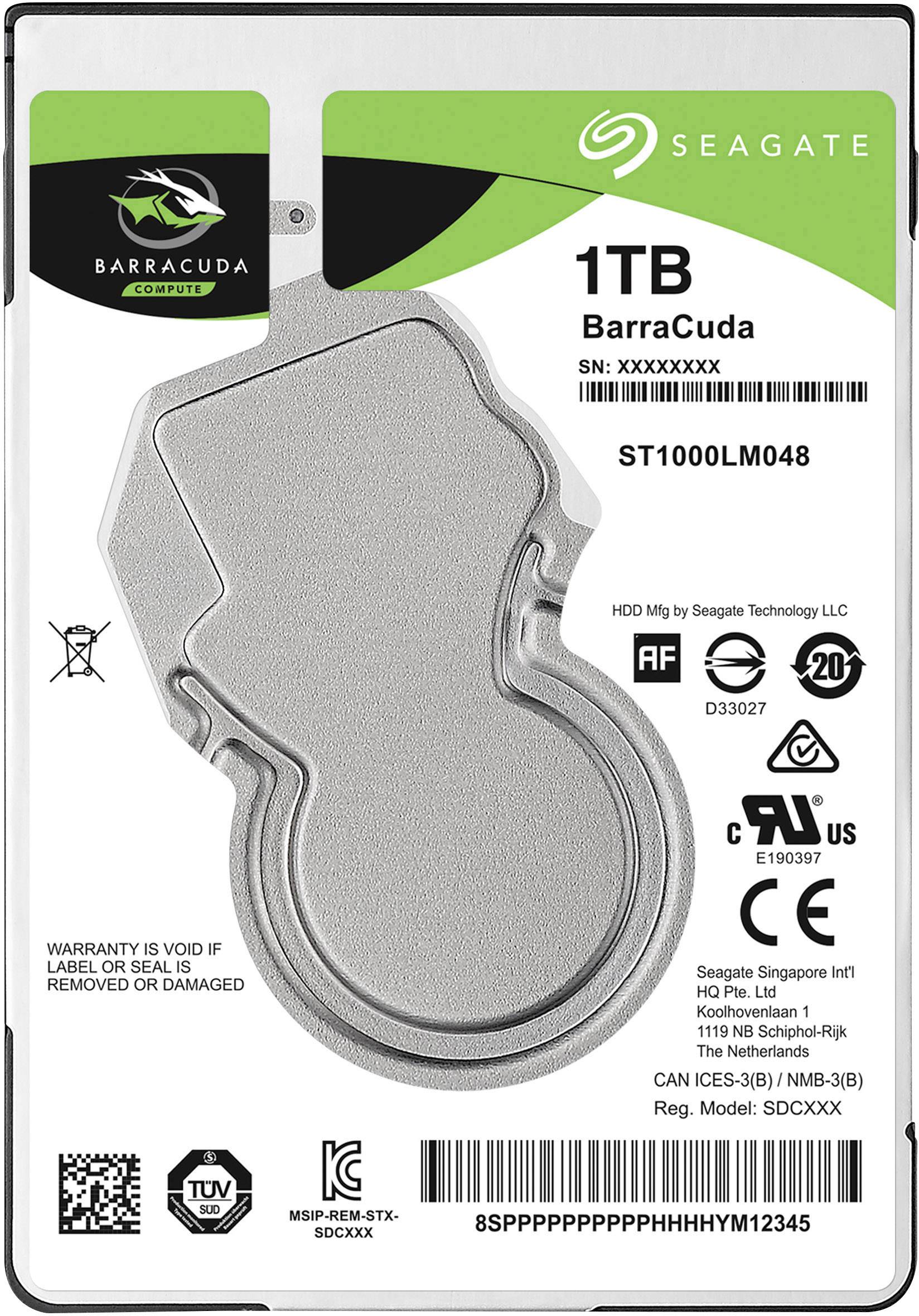 Seagate BarraCuda® 1 TB 2.5 (6.35 cm) internal HDD SATA 6 Gbps ST1000LM048 Bulk