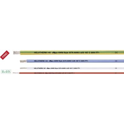 'Helutherm 145' high-temperature cable in various colours; left side shows tests and certifications such as FRNC and RoHS.