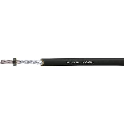 A black cable marked 'HELUKABEL NSGAFOU', showing the insulation and exposed wires at one end.