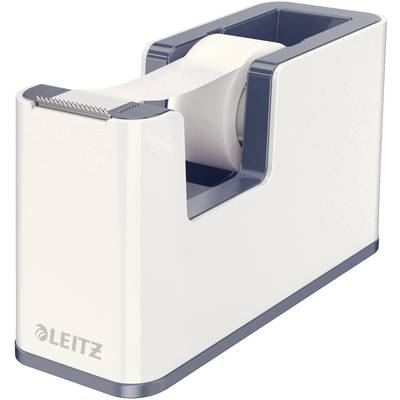 A white Leitz tape dispenser with integrated cutting mechanism.