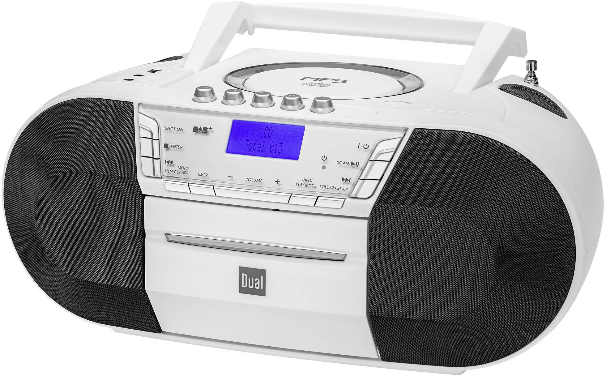 Dual DAB-P 200 Radio CD player DAB+, FM USB, AUX, CD, Tape White