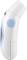 A digital ear thermometer with a blue 'SCAN' button, curved design, and slightly angled measurement tip.