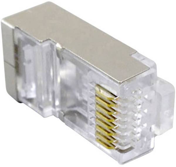 BKL Electronic Modular plug 143041 Plug, straight No. of pins (RJ) 8 Transparent 1 pc(s)