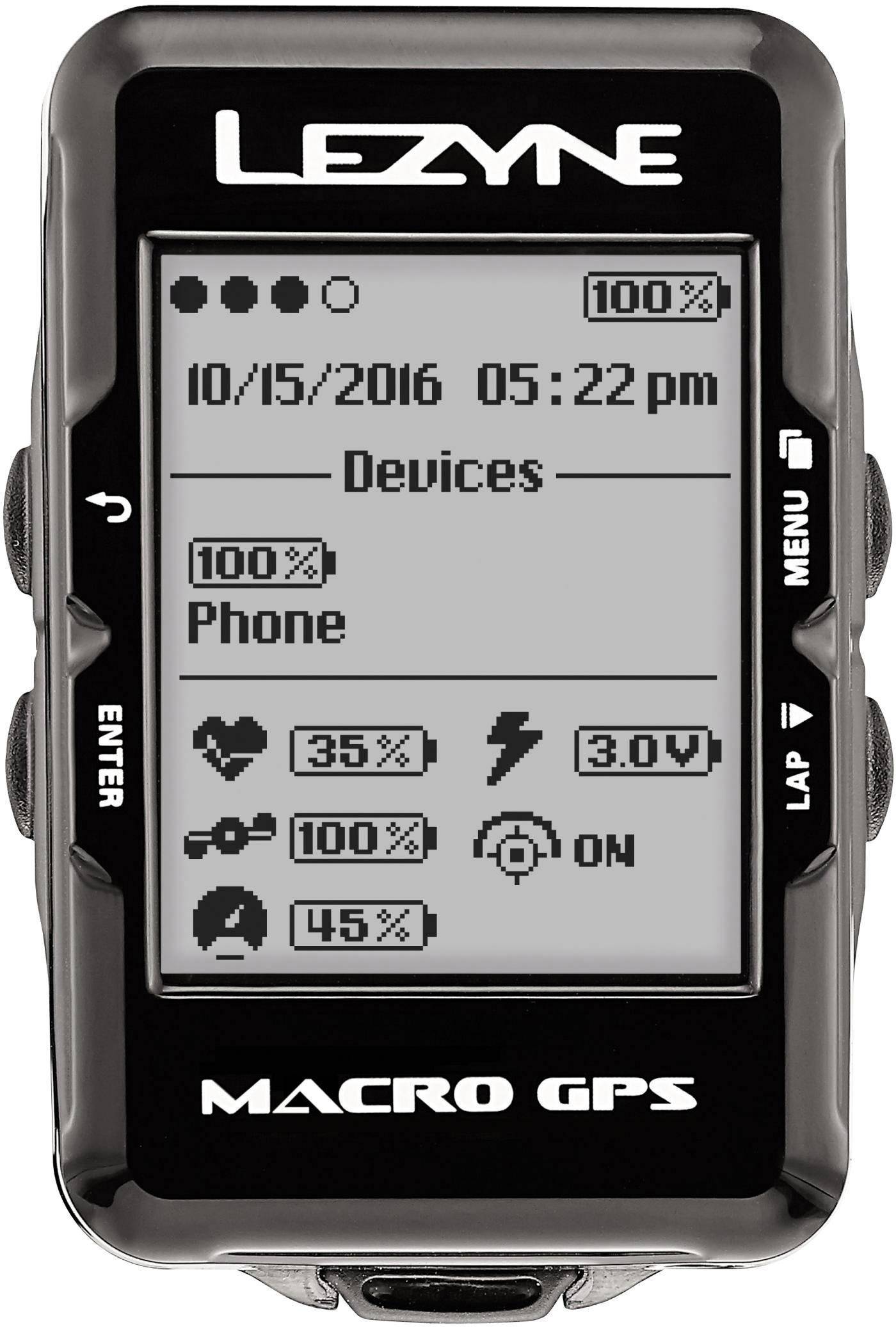 Lezyne Macro GPS Bike computer (cordless) Bluetooth + graphics display ...