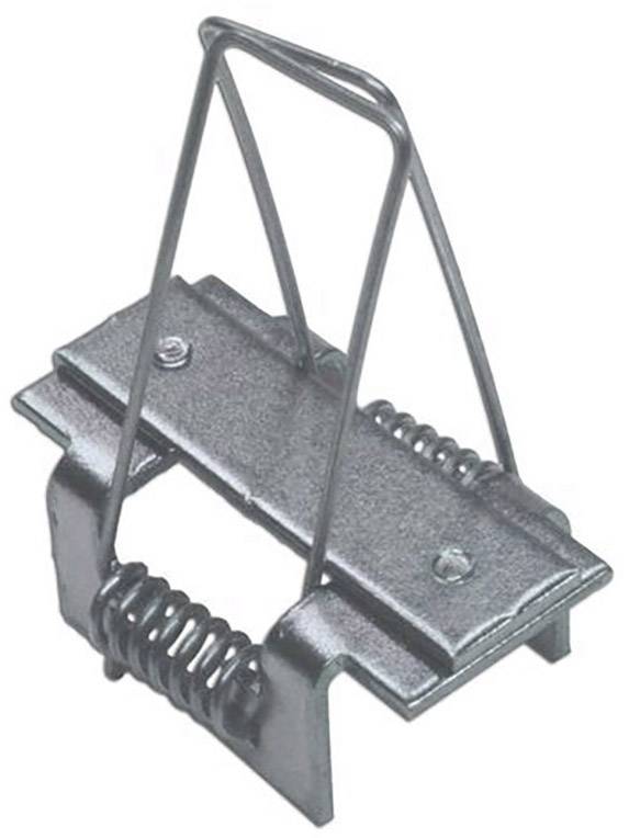 Metal mouse trap with spring-loaded mechanism and hinged trigger lever, suitable for indoor and outdoor use.