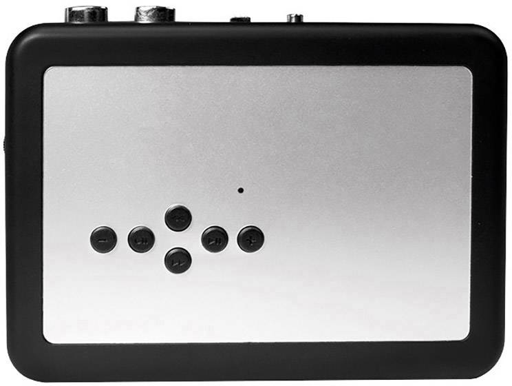 Electronic device with eight black keys in the centre and connections on top. Function unclear.