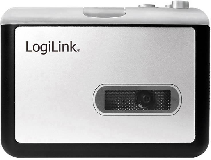 A silver small camera with a button on top, brand 'LogiLink', for simple photography.