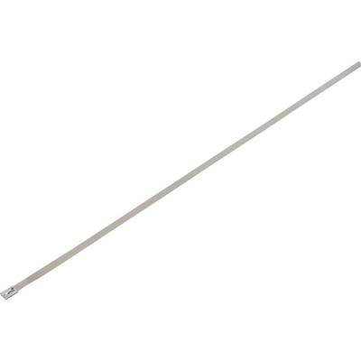 A thin, long metal strip with a small fastener at one end, often used for attaching or securing items.
