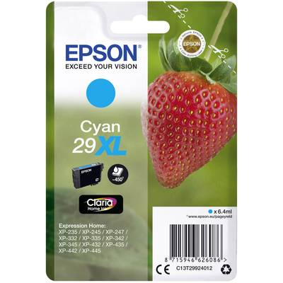 Epson Ink cartridge T2992, 29XL Original Cyan C13T29924012