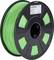 A black reel with green PLA filament. The label reads 'renkforce', diameter 1.75 mm, printing temperature 190-220°C.