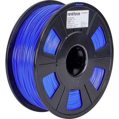 '3D Printer Filament Reel, Colour: Blue, Brand: renkforce, Material: PLA, Diameter: 1.75 mm, Weight: 1000 g.'