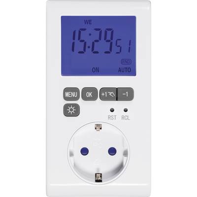 Image of Sygonix Timer/power strip digital 7 day mode 3680 W IP20 Count-down mode, Timer mode