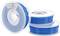 Two spools of blue filament for 3D printers, stacked. 'Ultimaker' is written on both spools on the left.