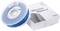 A blue 3D printer filament spool next to a white packaging with the label 'Ultimaker Material'.