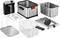 'Dismountable stainless steel deep fat fryer with heating element, oil container, wire basket, splashguard and tray. Power output: 3200 watts.'