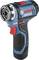 Bosch cordless drill driver in blue and black colouration. Compact design with red switch and ergonomic handle.