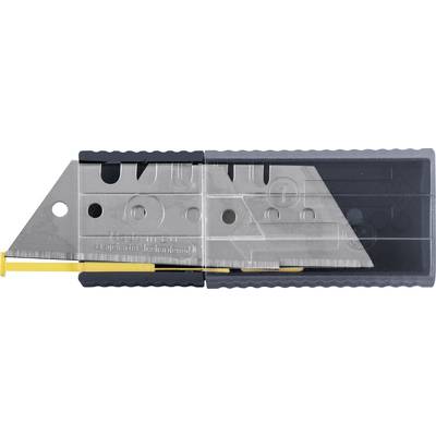 Black casing with two silver metal blades and a yellow plastic holder, shown against a white background.