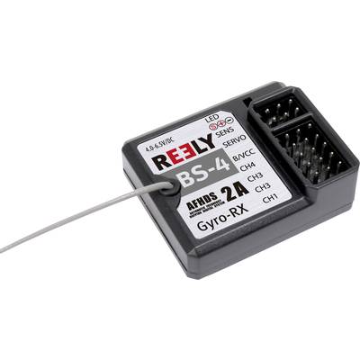 Reely BS-4 Gyro-RX Receiver with Antenna and Multiple Slots for RC Models.