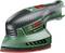 A green and black Bosch electric multi-sander with a red control button and ergonomic design for easy handling.