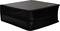 Black ring binder with zip closure, closed. Ideal for storing documents or collections.