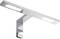 Modern, rectangular metal LED wall light with two illuminated light strips; suitable for bathroom lighting.