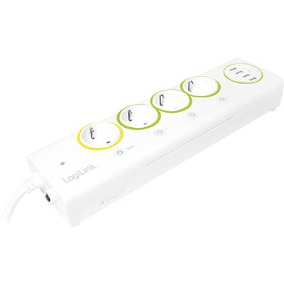 LogiLink PA0130 Wi-Fi power strip  White, Green, Yellow PG connector 1 pc(s)