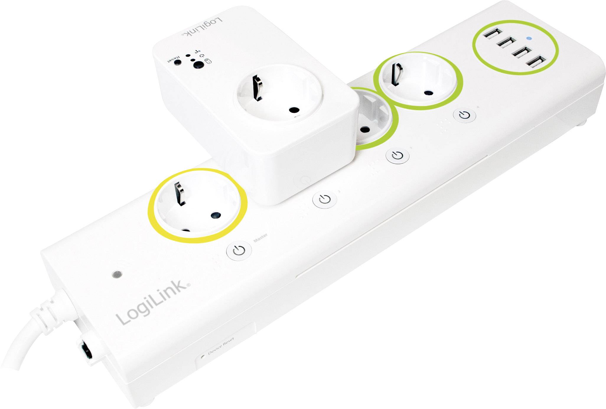 LogiLink PA0130 Wi-Fi power strip White, Green, Yellow PG connector 1 pc(s)-3