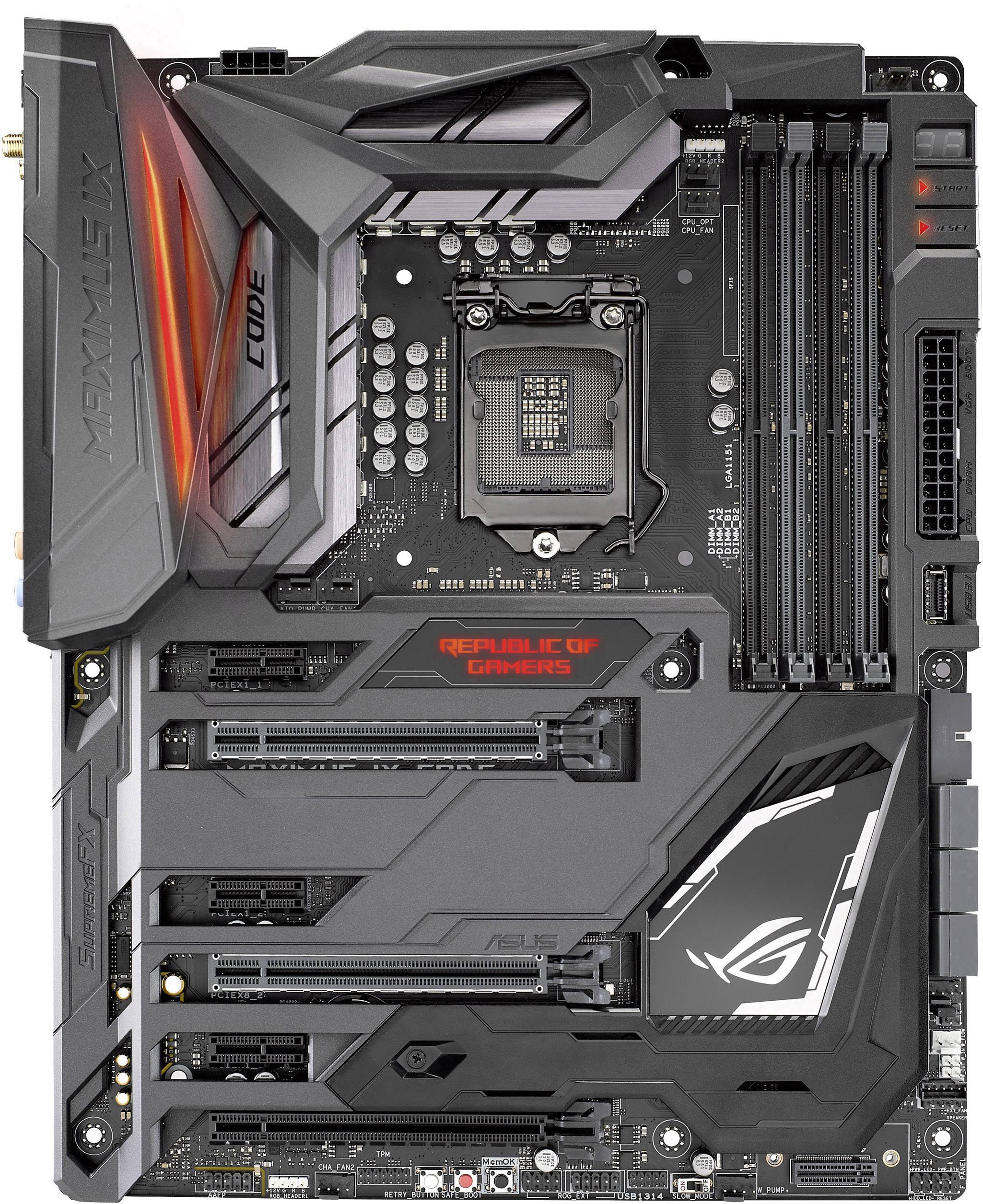 Asus ROG MAXIMUS IX CODE Motherboard PC base Intel® 1151 Form factor (details) ATX Motherboard chipset Intel® Z270-1