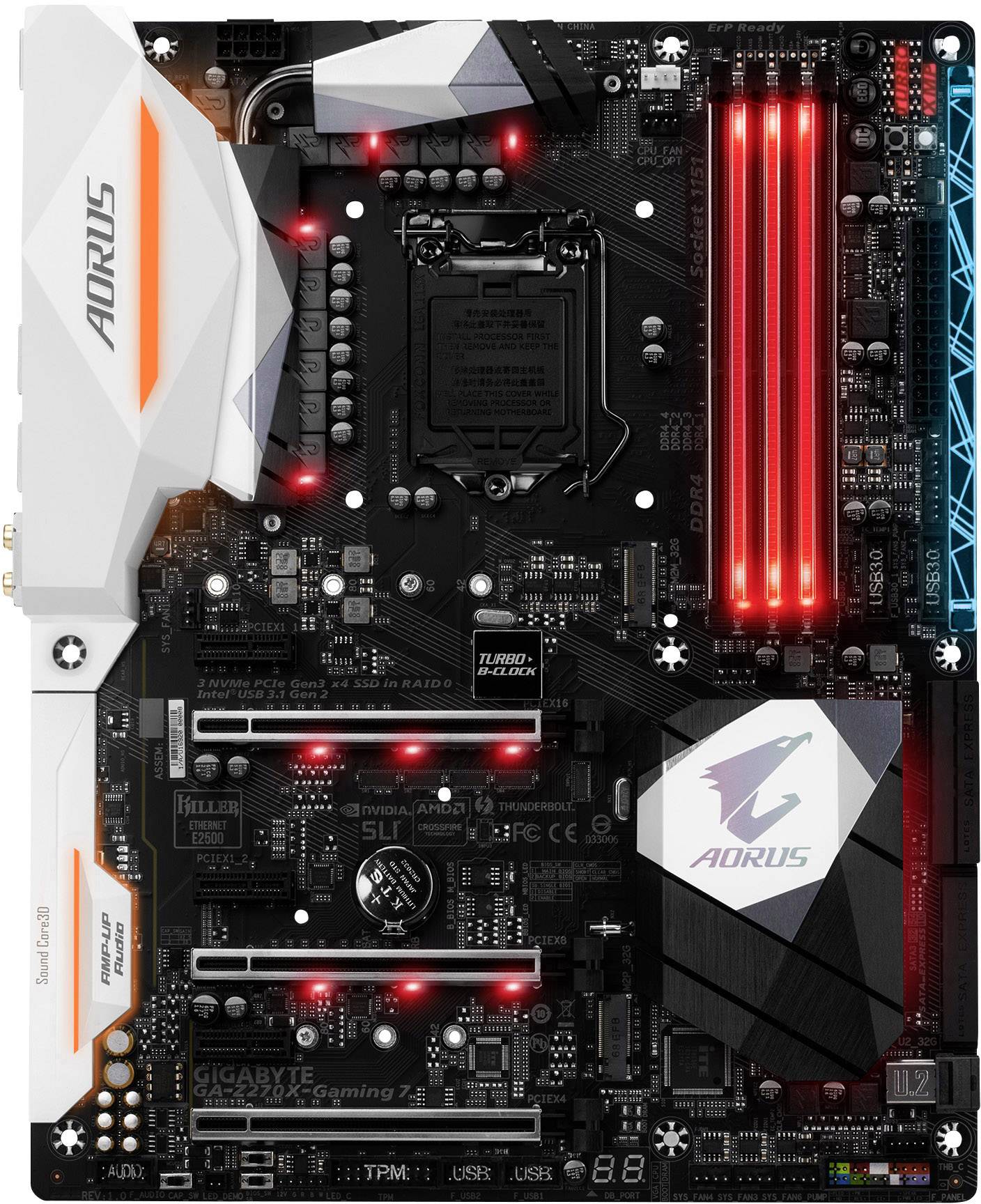 Gigabyte GA-Z270X-Gaming 7 Motherboard PC base Intel® 1151 Form factor (details) ATX Motherboard chipset Intel® Z270-1
