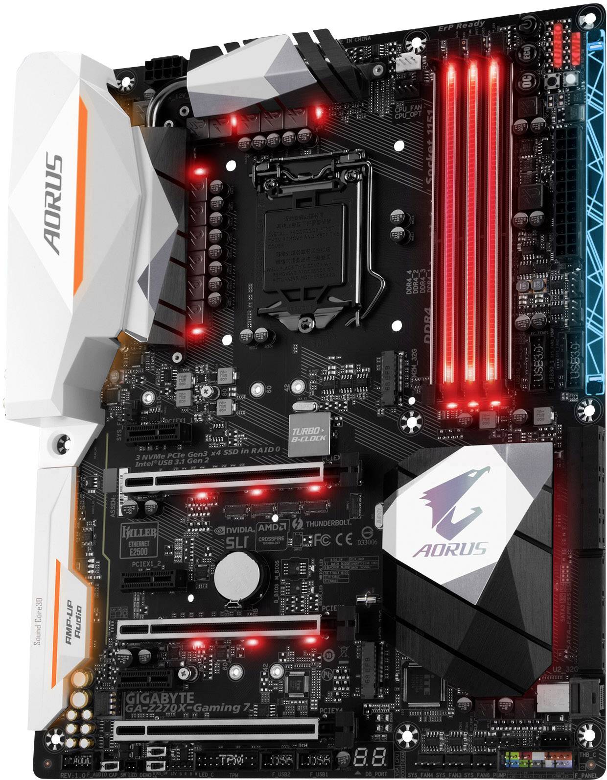 Gigabyte GA-Z270X-Gaming 7 Motherboard PC base Intel® 1151 Form factor (details) ATX Motherboard chipset Intel® Z270-3