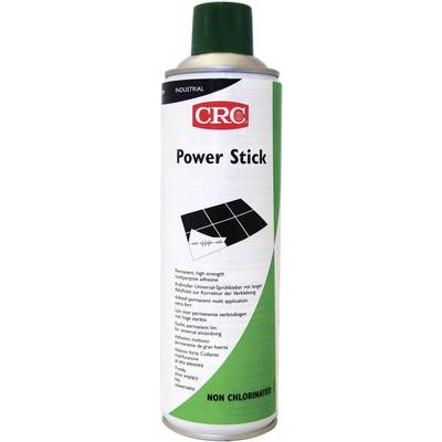 Spray can with label 'CRC Power Stick'. Industrial product for strong, permanent adhesive connections.
