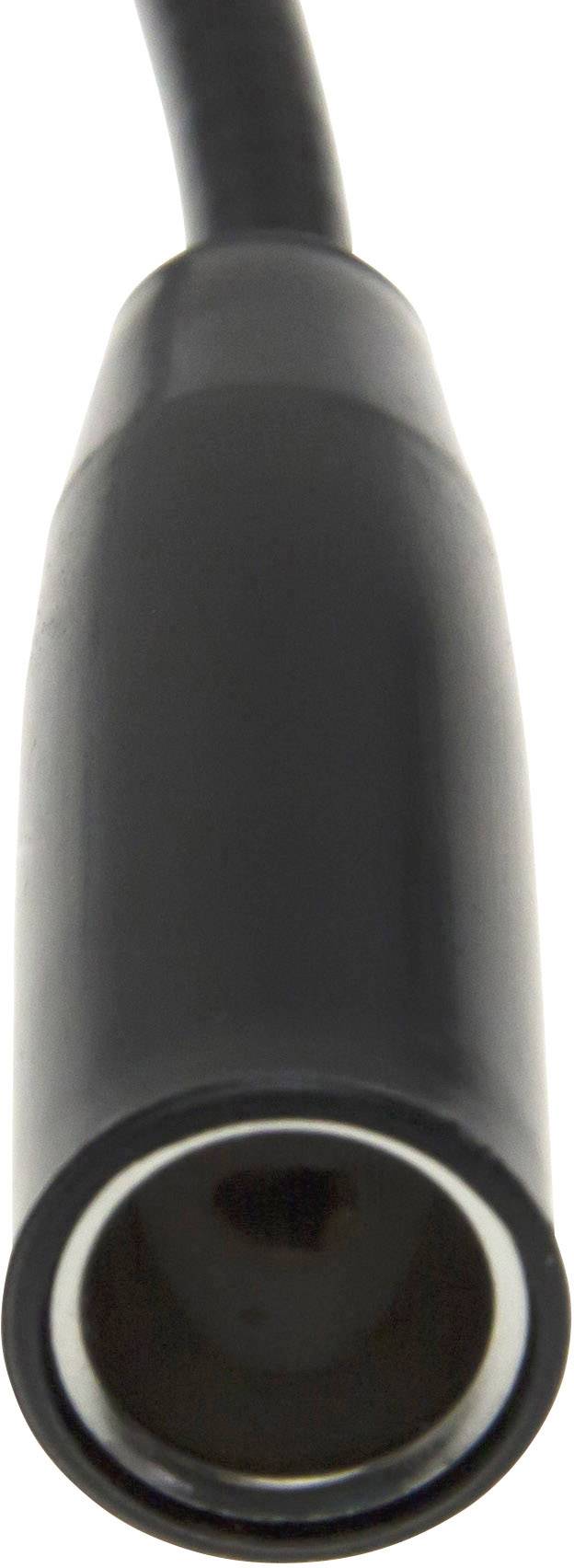 Black jack socket with rounded end, primarily used for audio connections.