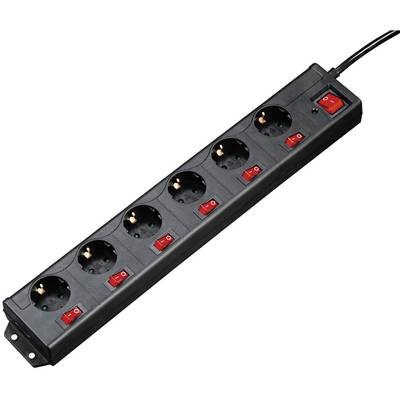 Image of Hama 00137259 Surge protection power strip 6x Black PG connector 1 pc(s)