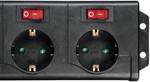 6-way socket strip can be switched individually black